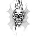 skulls with flame tattoo design idea