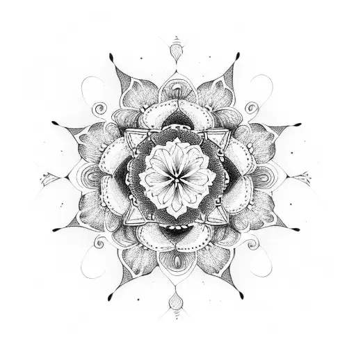 Flowers and mandala tattoo design idea
