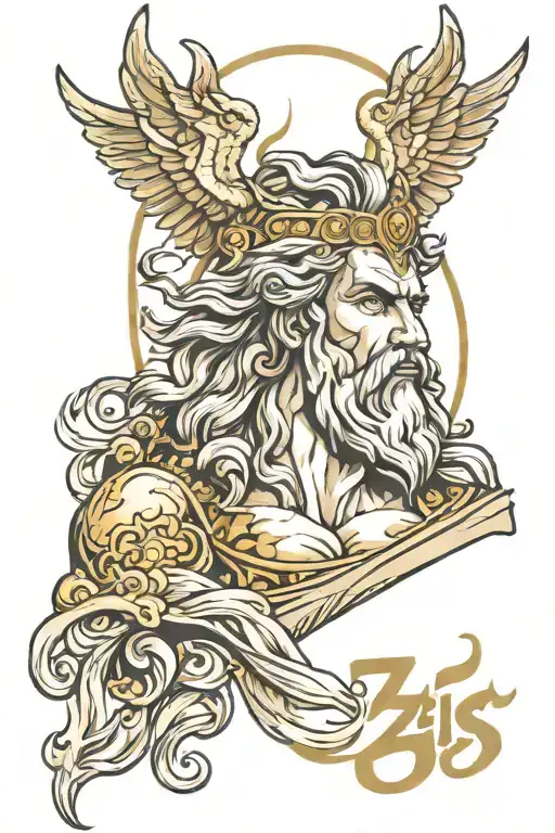 zeus god tattoo design idea