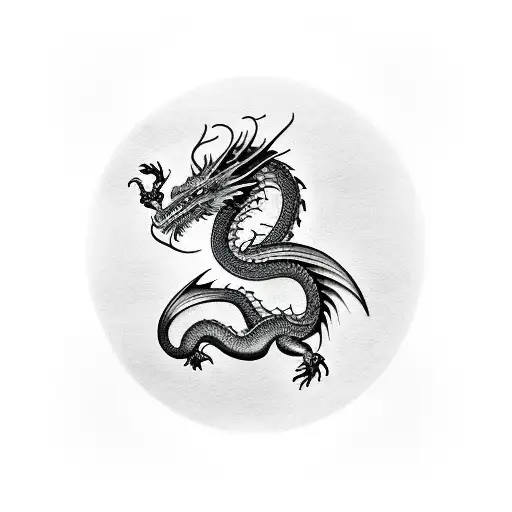 Dragon and samurai tattoo design idea