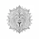 mandala lion  tattoo design idea