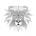 mandala lion  tattoo design idea