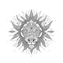 mandala lion  tattoo design idea