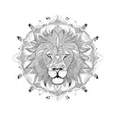 mandala lion  tattoo design idea