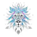 mandala lion  tattoo design idea