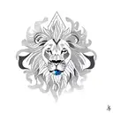mandala lion  tattoo design idea