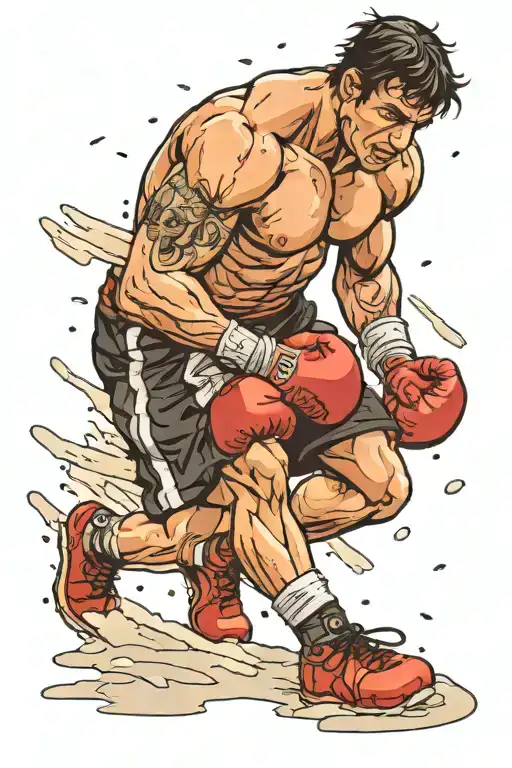 rocky Balboa training in the snow tattoo design idea