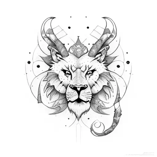 leo aries tattoo design idea