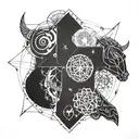 This tattoo will include 4 astrological signs. Taurus, Virgo, Libra and Scorpio tattoo design idea