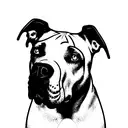 cane Corso pit bull mix black with white chest. 140lbs tattoo design idea