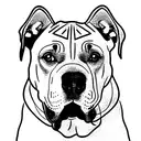 cane Corso pit bull mix black with white chest. 140lbs tattoo design idea