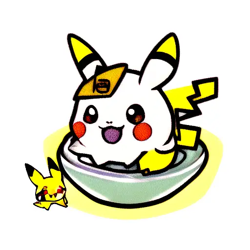 a pikachu which shows two sides, the cutest side and the Raw side. also it contains some date of birth Hidden  tattoo design idea