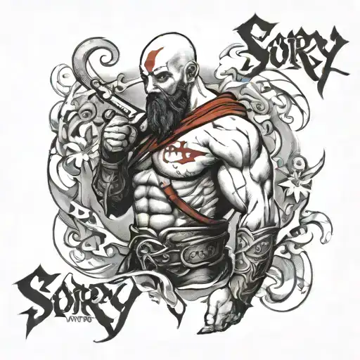 Don't be sorry be better- Kratos written backwards tattoo design idea