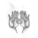 praying hands with dove  tattoo design idea