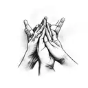 praying hands with dove  tattoo design idea