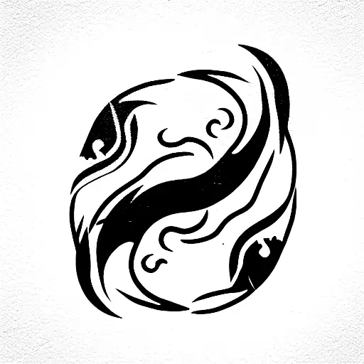 Yin and yang with koi fish tattoo design idea