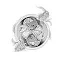 Yin and yang with koi fish tattoo design idea