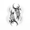 Yin and yang with koi fish tattoo design idea