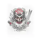 jado blade with death before dishonor  tattoo design idea