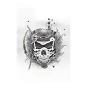 jado blade with death before dishonor  tattoo design idea