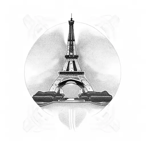 Eiffel Tower and Christ the Redeemer intertwined tattoo design idea