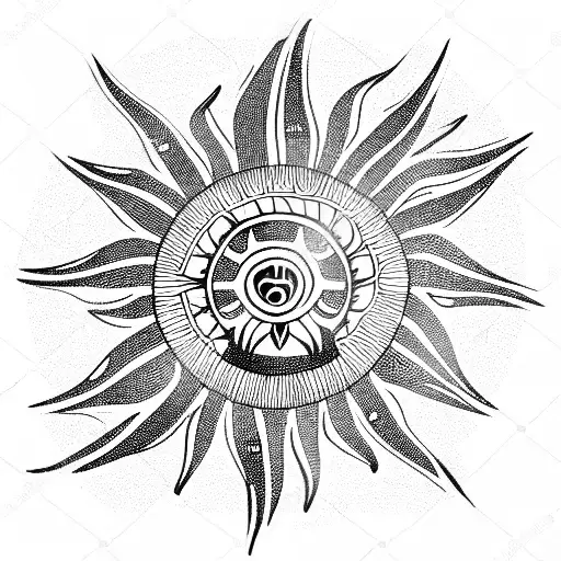 Sun and Moon tattoo design idea