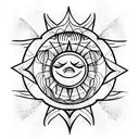 Sun and Moon tattoo design idea