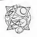 Sun and Moon tattoo design idea