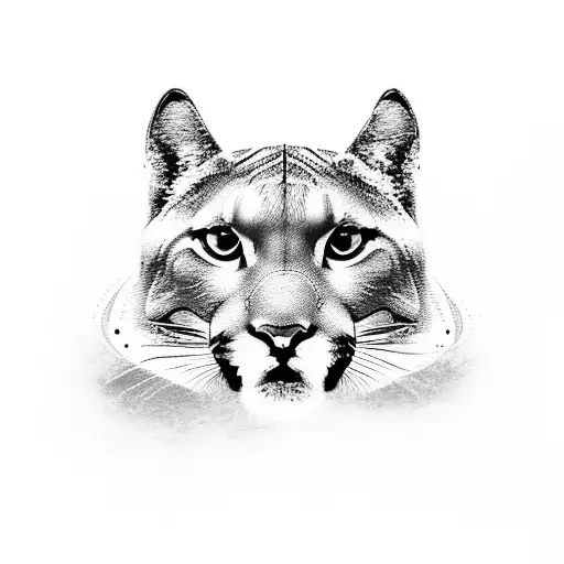 Puma in the mountains tattoo design idea
