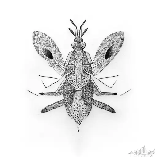 mantis kangaroo tattoo design idea