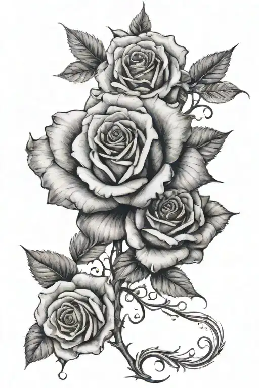 Create a rose at the bottom, an angel in the middle, and an eye above the angel. tattoo design idea