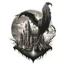 Dementor and Howarts Castle (Harry Potter)  tattoo design idea