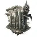 Dementor and Howarts Castle (Harry Potter)  tattoo design idea