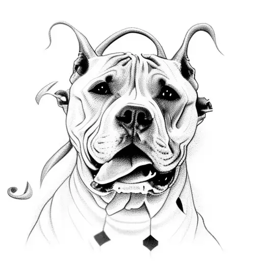  pitbull and a rose tattoo design idea