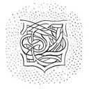 A minimalist representation of Proverbs 17:17 in calligraphy tattoo design idea