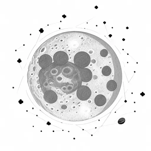 space man on the moon looking at stars tattoo design idea