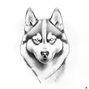 husky tattoo design idea