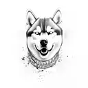 husky tattoo design idea