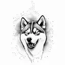 husky tattoo design idea