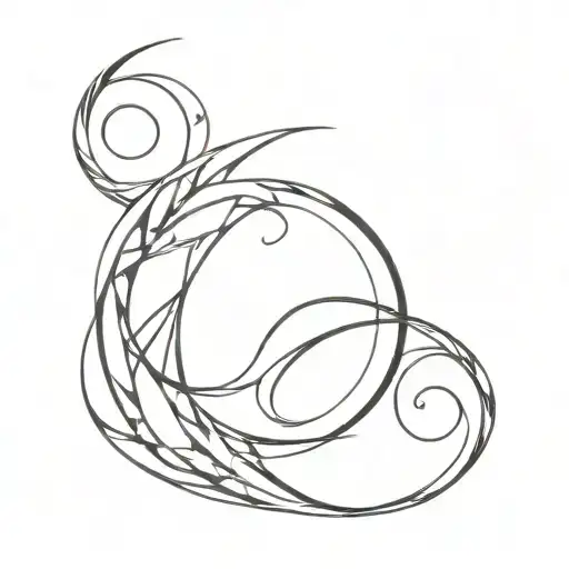 Chaos and Order Letter O broken up to make the letter C tattoo design idea