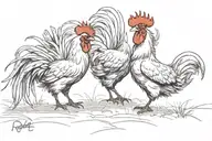 Rooster fighting tattoo design idea