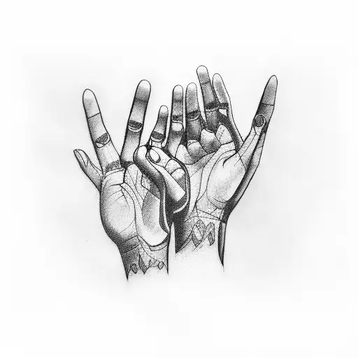 Familly, hands, father, mother, son tattoo design idea