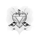 Heart with birds tattoo design idea