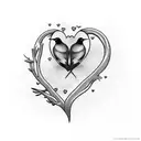 Heart with birds tattoo design idea