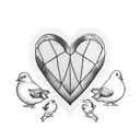 Heart with birds tattoo design idea