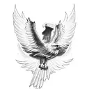 Combine your favorite sport with a majestic eagle in flight tattoo design idea