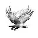 Combine your favorite sport with a majestic eagle in flight tattoo design idea
