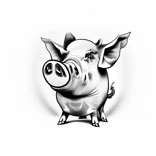 pig for man tattoo design idea