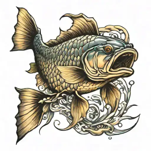 carp fishing tattoo design idea