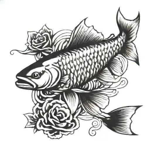 carp fishing tattoo design idea